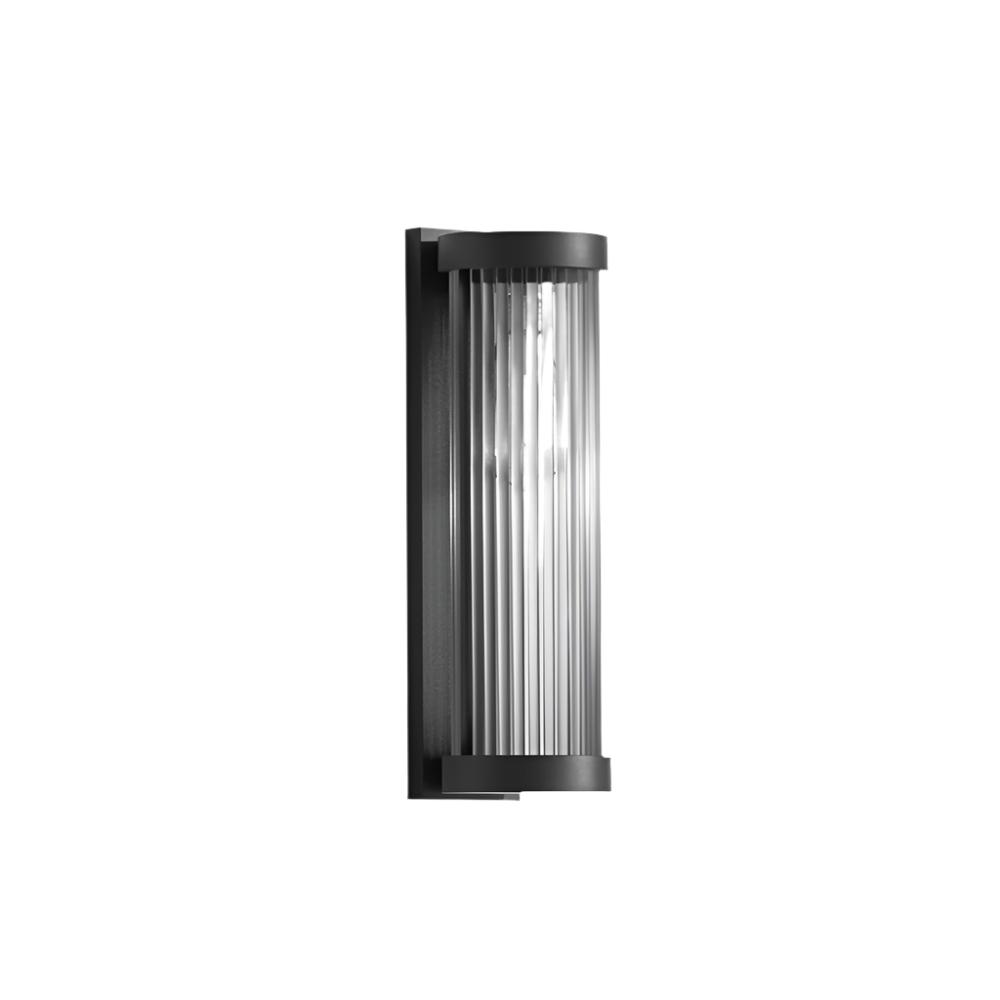 Modern Cylindrical Metal &amp; Glass Outdoor Solar Lamp