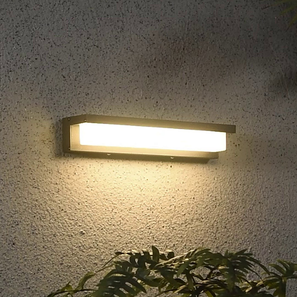 Modern Rectangular Outdoor Solar Wall Lamp