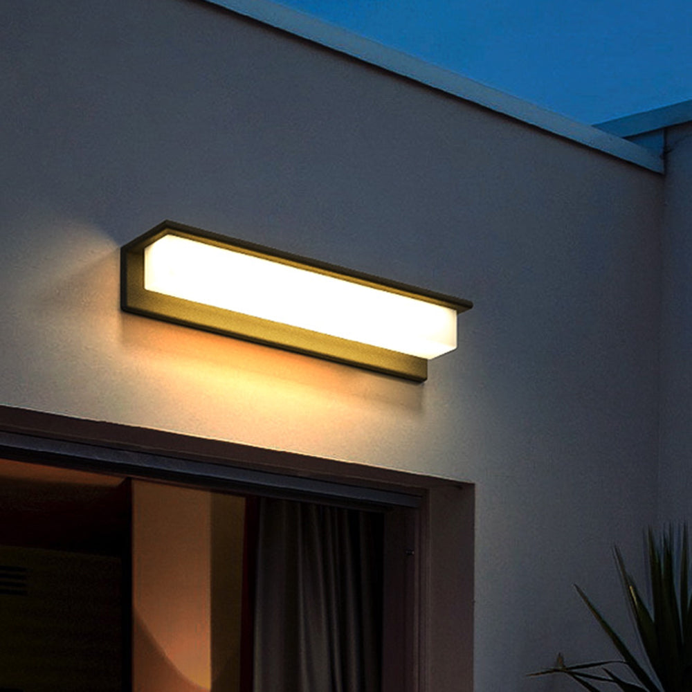 Modern Rectangular IP65 Waterproof Outdoor Solar Wall Lamp