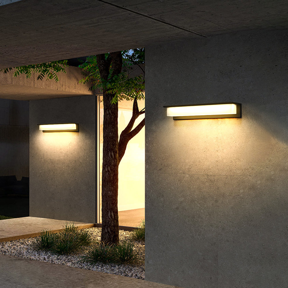 Modern Rectangular Outdoor Solar Wall Lamp