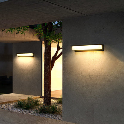 Modern Rectangular Outdoor Solar Wall Lamp