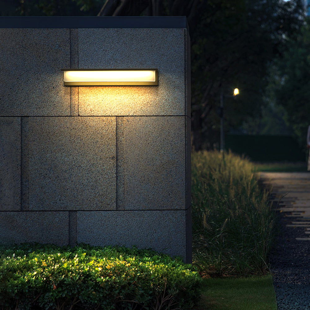 Modern Rectangular Outdoor Solar Wall Lamp