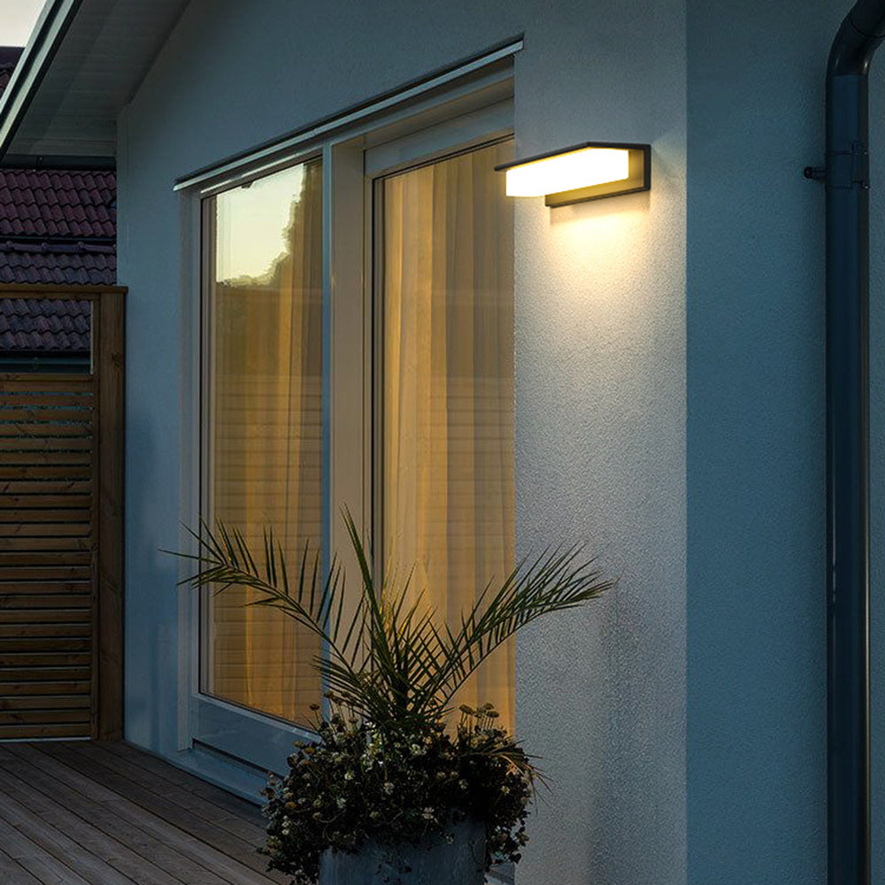 Modern Rectangular Outdoor Solar Wall Lamp