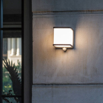 Lampada da parete esterna solare in acrilico rettangolare minimalista moderna, impermeabile IP65