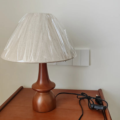 Lampe de table en bois massif Olivia Vintage