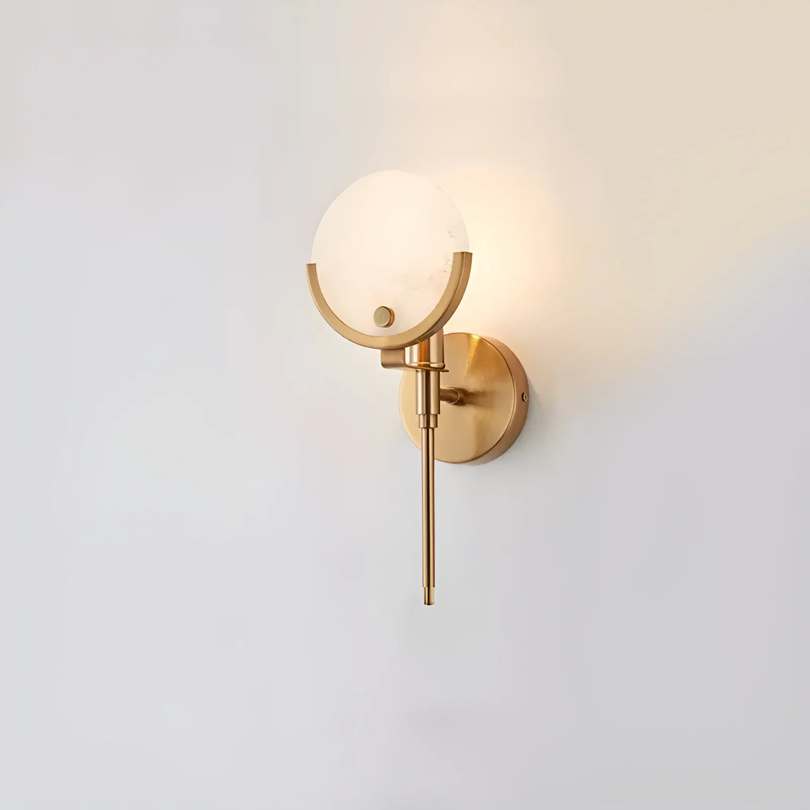 Alabaster Marble Ava Brass Wall Lamp