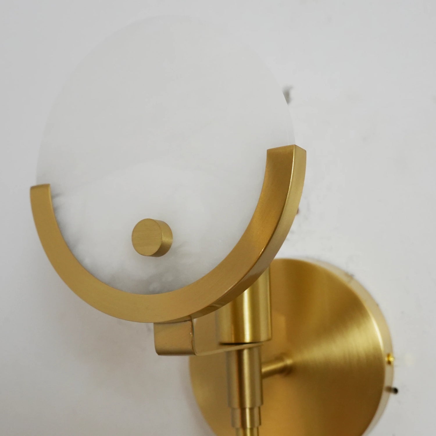 Alabaster Marble Ava Brass Wall Lamp