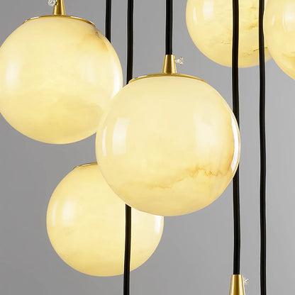 Aurelia Alabaster Cluster Sculptural Pendant Chandelier