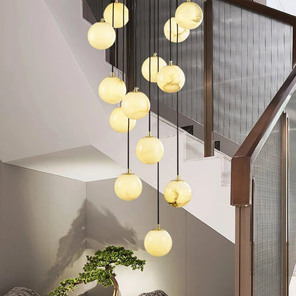 Aurelia Alabaster Cluster Sculptural Pendant Chandelier