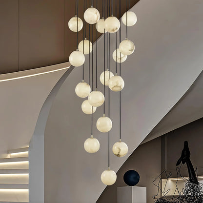 Aurelia Alabaster Cluster Sculptural Pendant Chandelier