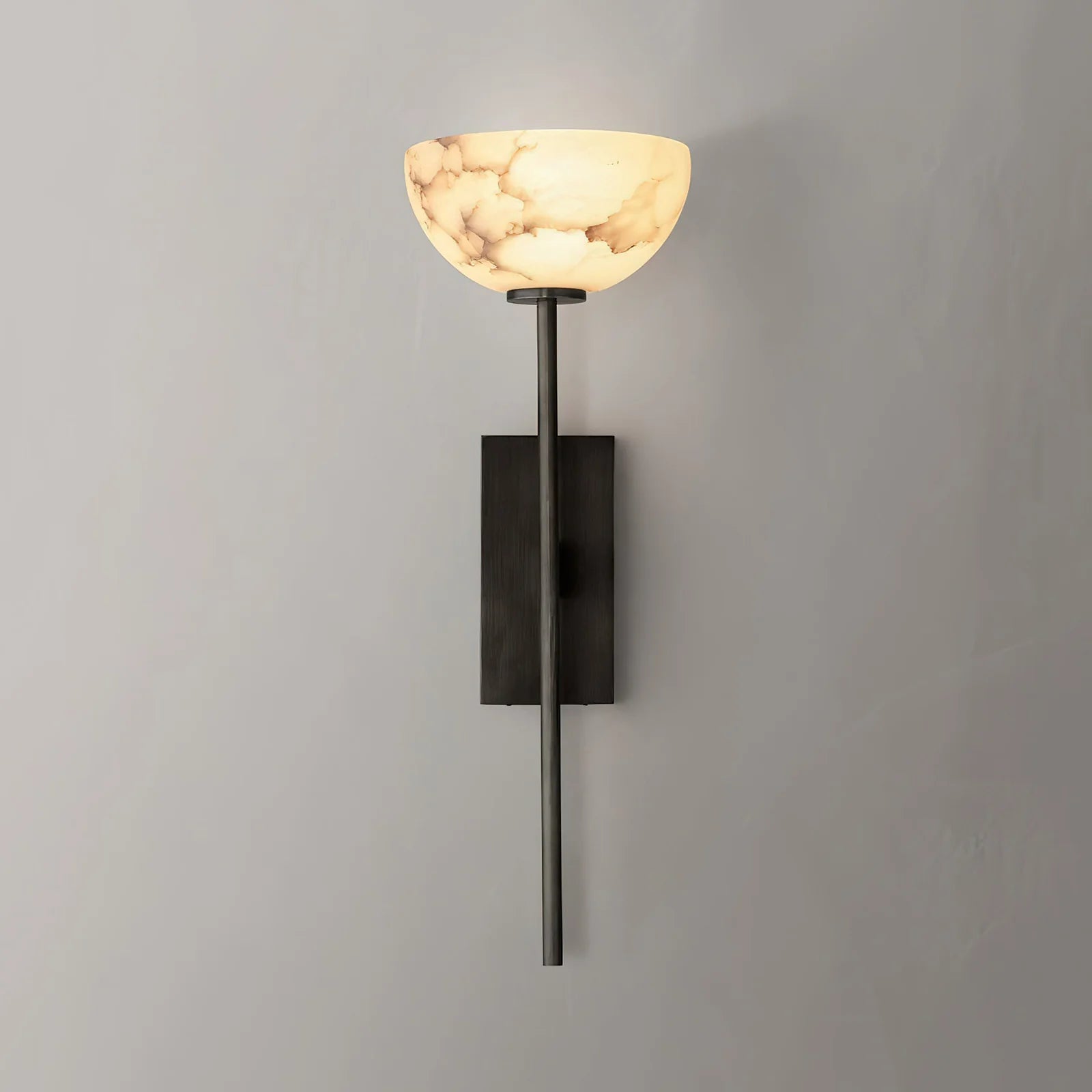 Lunara Glow Alabaster Brass Minimalist Wall Lamp
