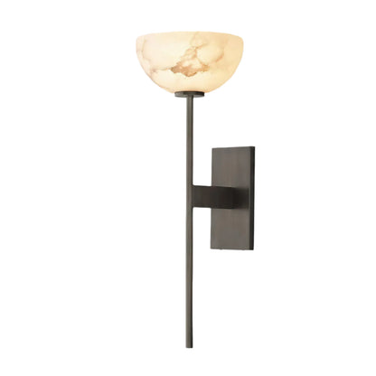 Lunara Glow Alabaster Brass Minimalist Wall Lamp