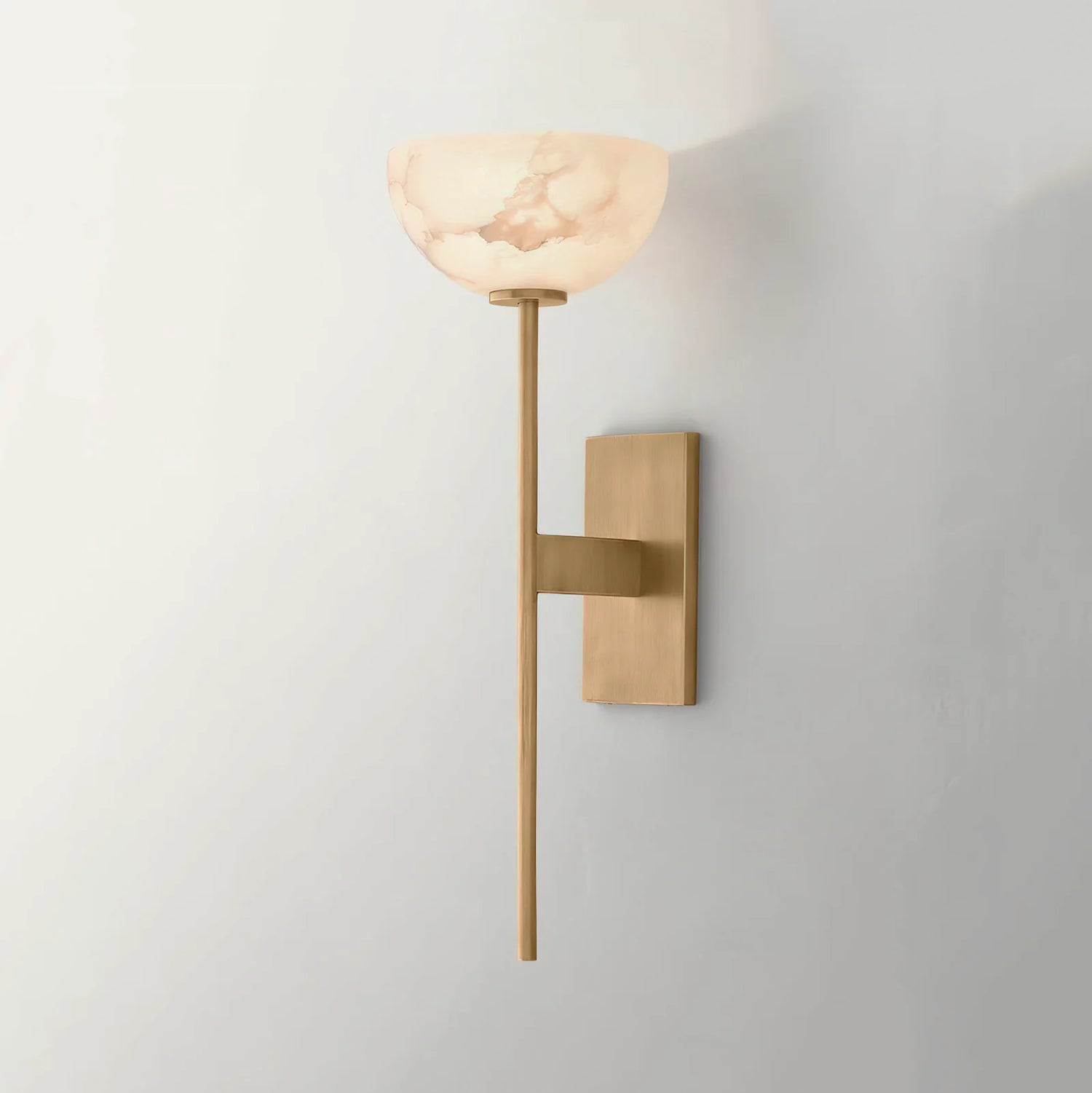 Lunara Glow Alabaster Brass Minimalist Wall Lamp