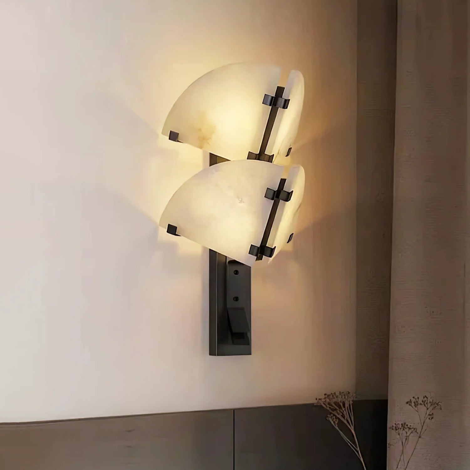 Dione Alabaster Metal Modern Wall Light