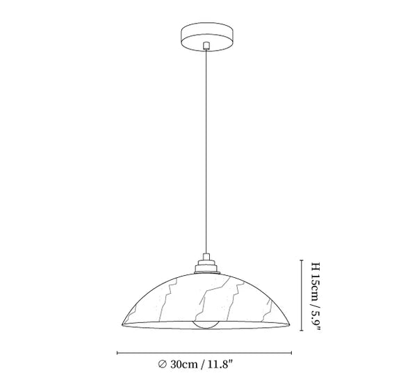 Modern Alabaster Dome Pendant Lamp