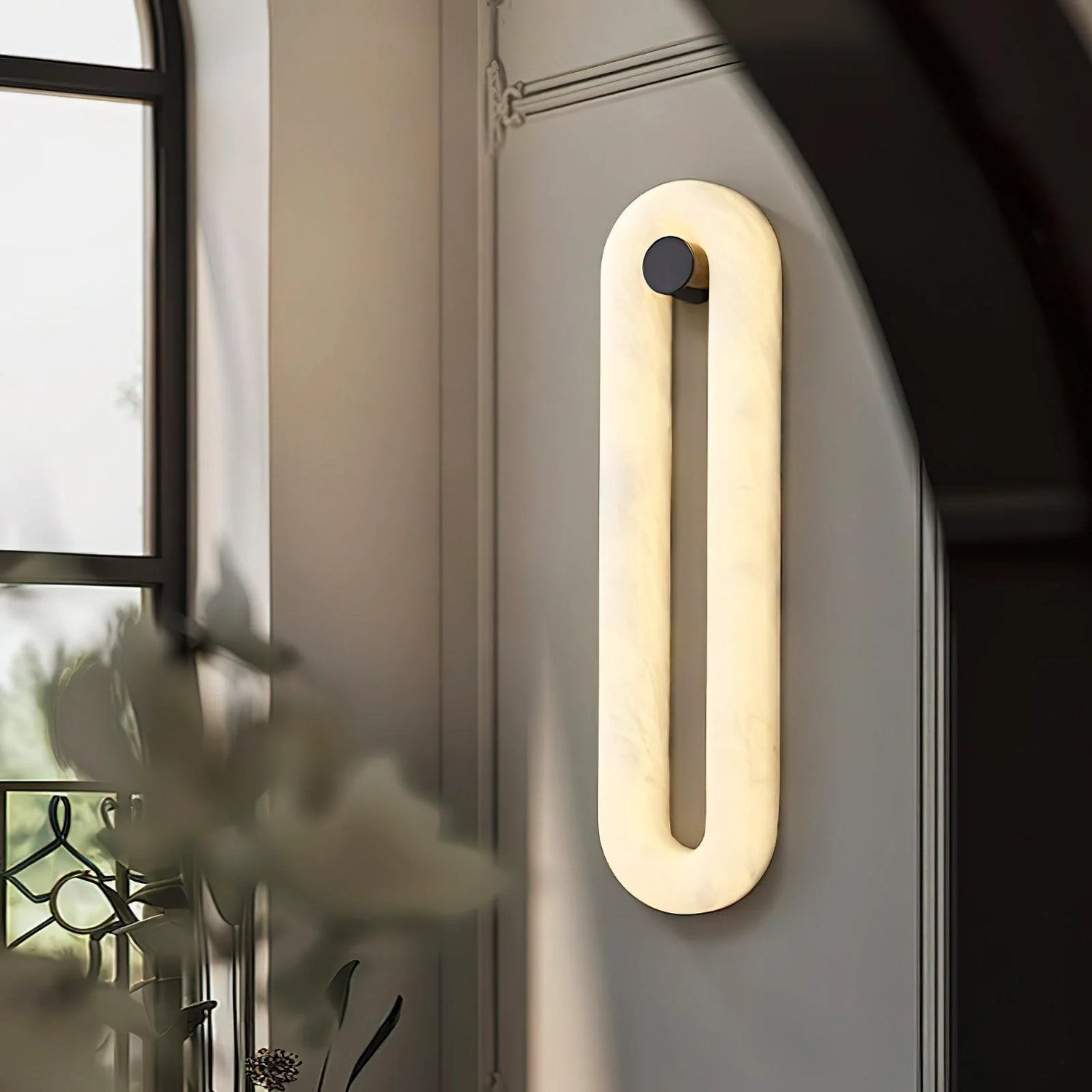 Elliptica Glow Alabaster Minimalist Wall Light