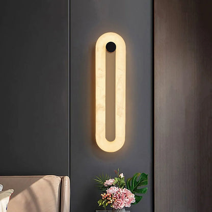 Elliptica Glow Alabaster Minimalist Wall Light