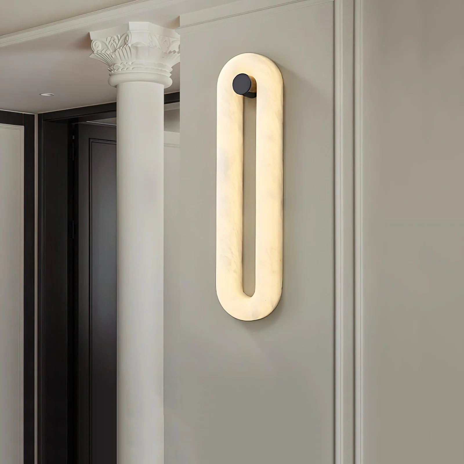 Elliptica Glow Alabaster Minimalist Wall Light