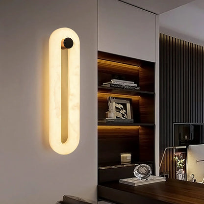 Elliptica Glow Alabaster Minimalist Wall Light