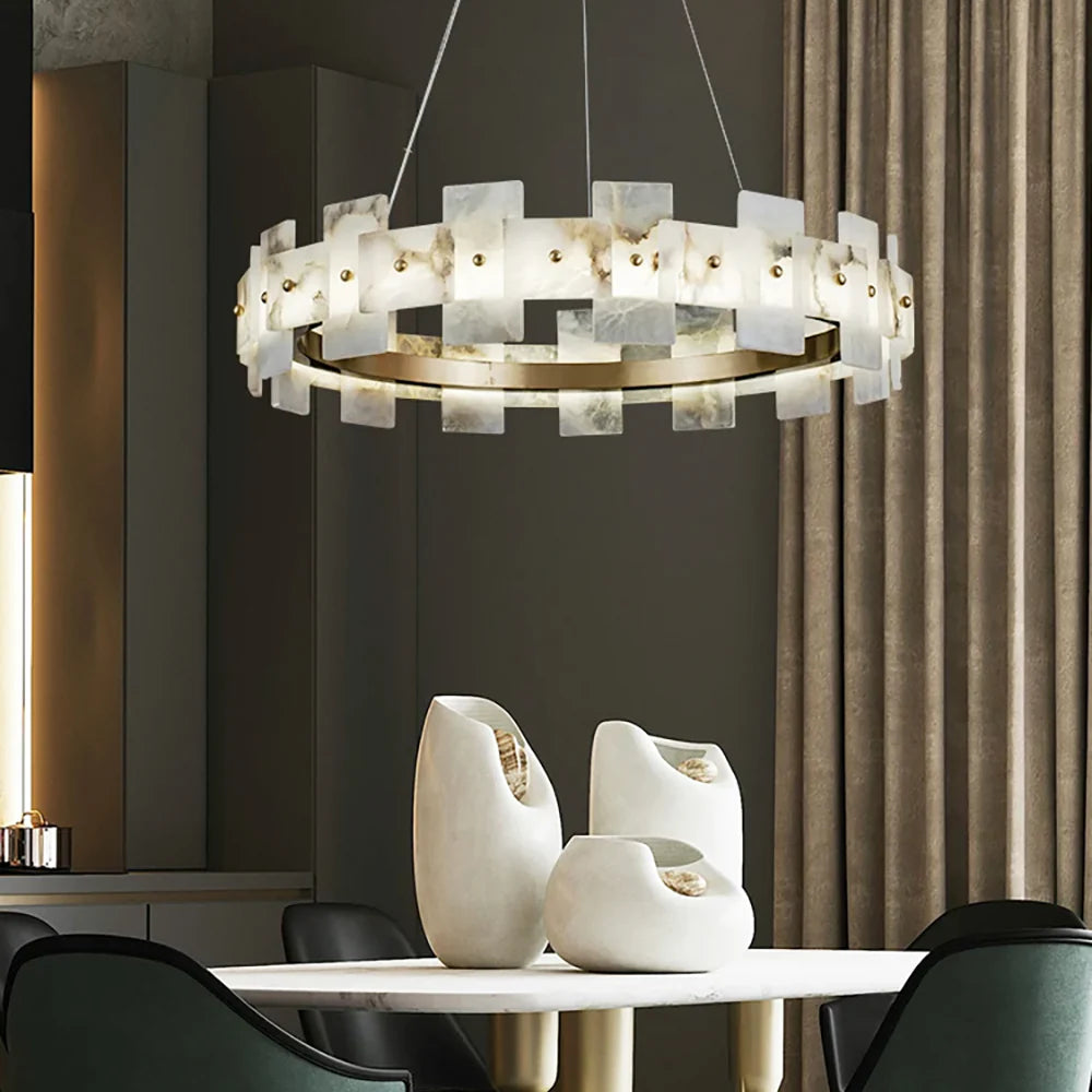 Elba Horizon Alabaster Luxury Chandelier