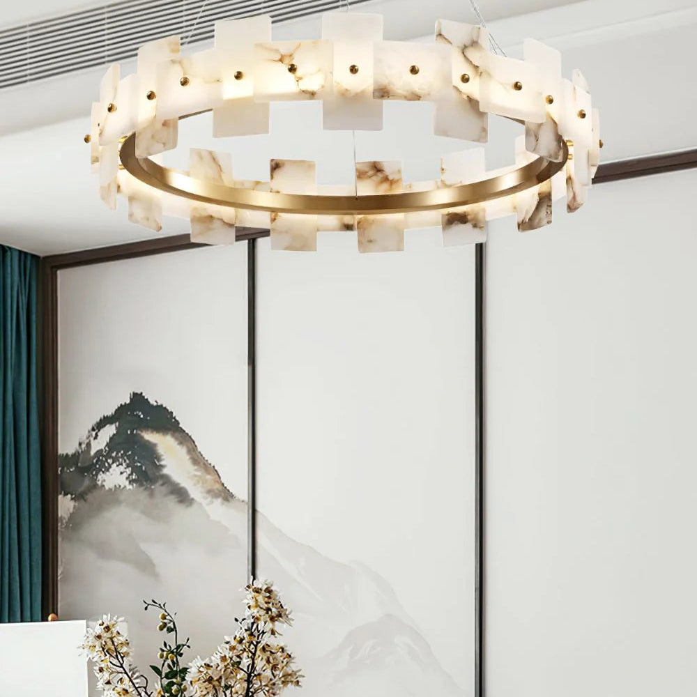 Elba Horizon Alabaster Luxury Chandelier