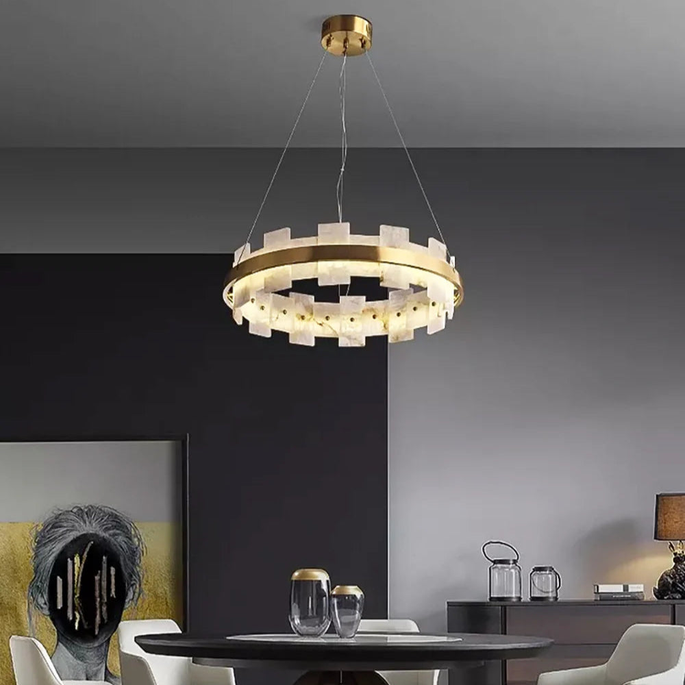 Elba Horizon Alabaster Luxury Chandelier