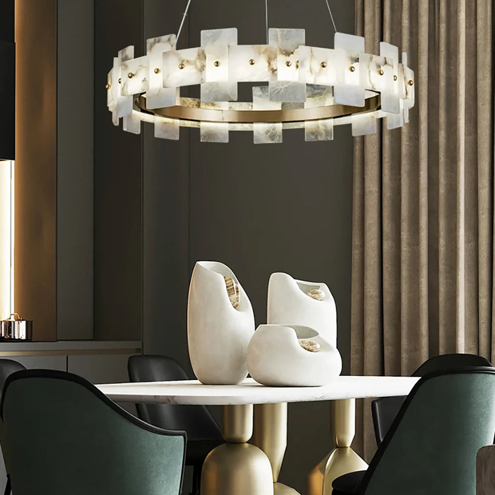 Elba Horizon Alabaster Luxury Chandelier