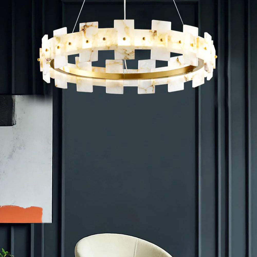 Elba Horizon Alabaster Luxury Chandelier