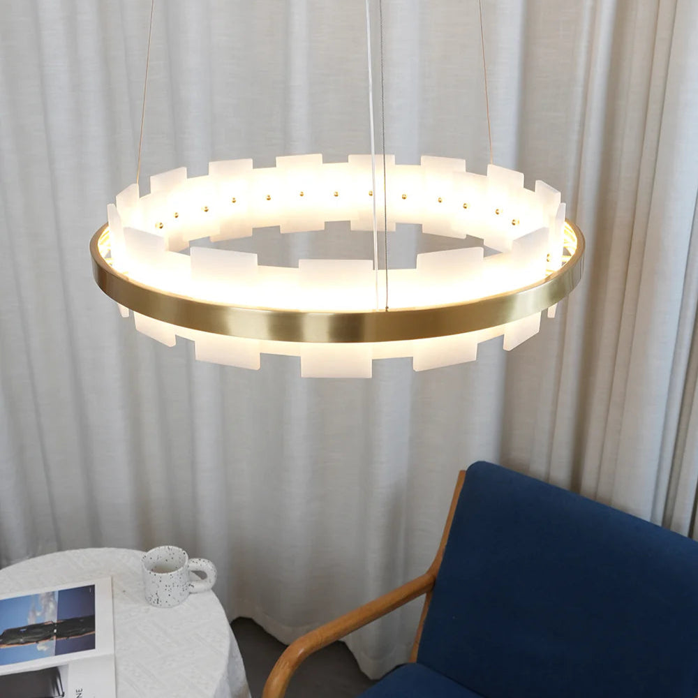 Elba Horizon Alabaster Luxury Chandelier