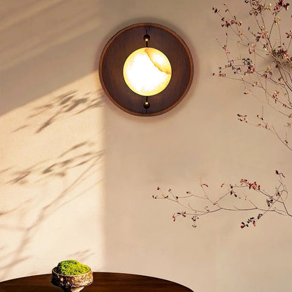 Odis Sphere Alabaster Wall Lamp