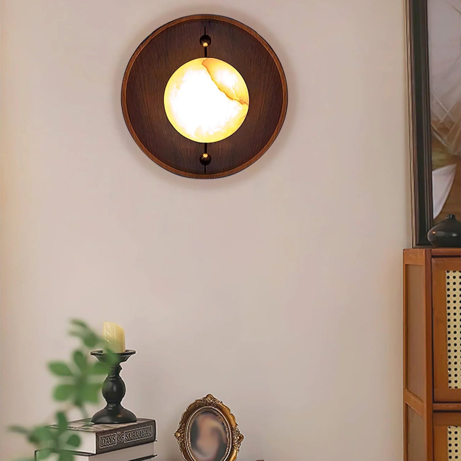 Odis Sphere Alabaster Wall Lamp