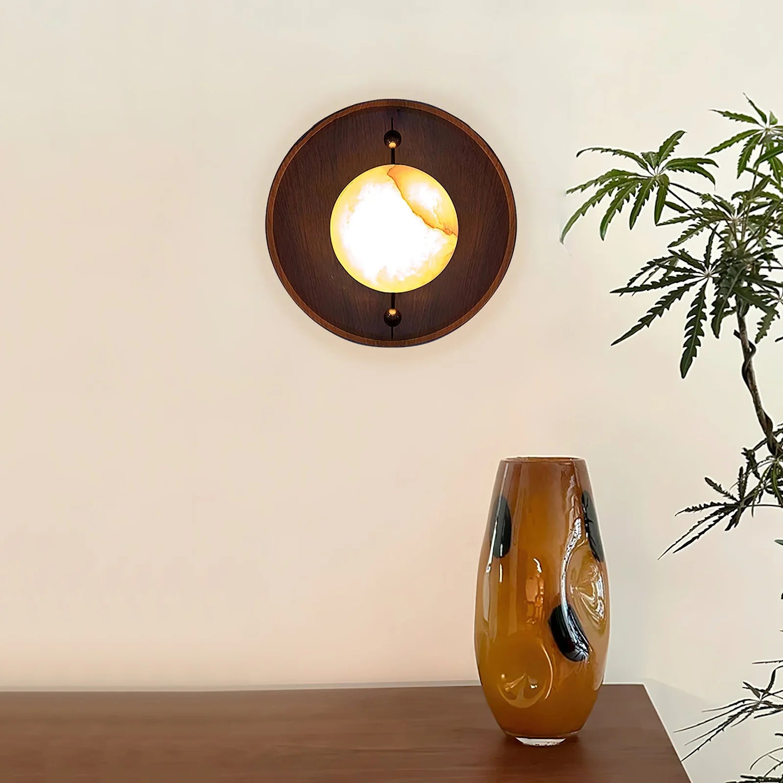 Odis Sphere Alabaster Wall Lamp
