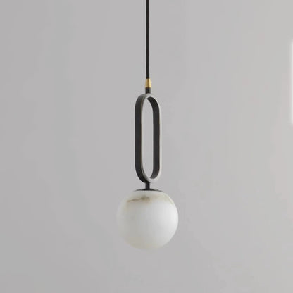 Alabaster Oval Ring Pendant Lamp