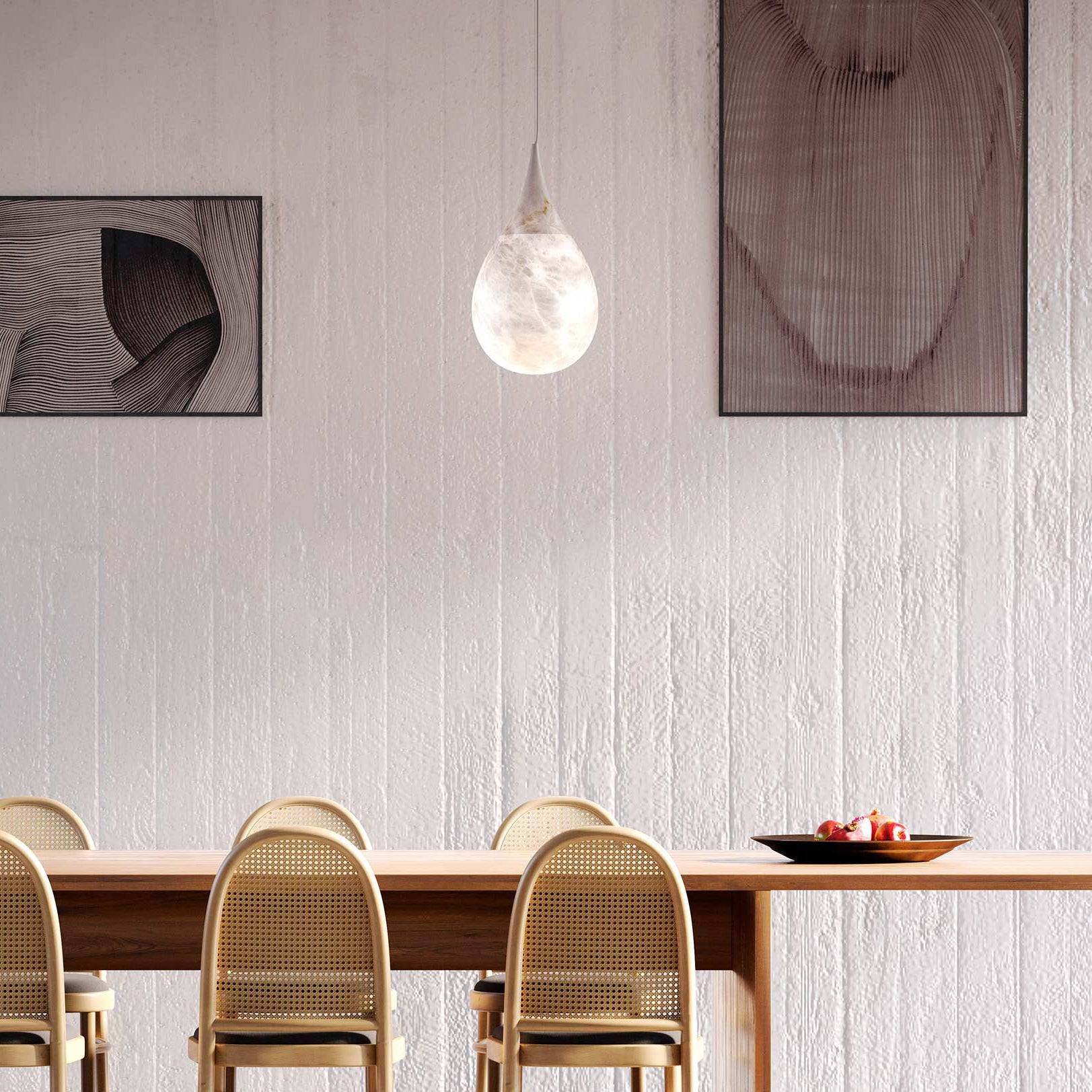 Alabaster Raindrop Pendant Light