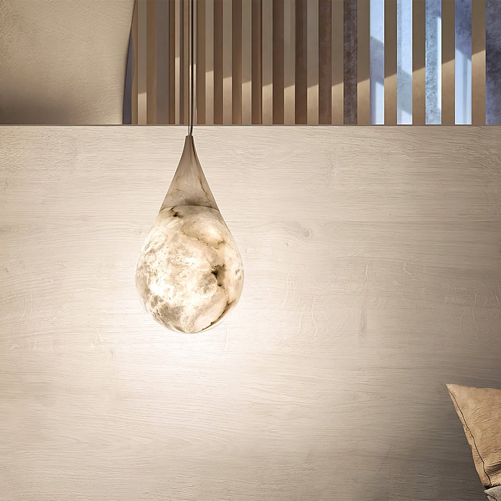 Alabaster Raindrop Pendant Light