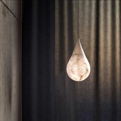 Alabaster Raindrop Pendant Light