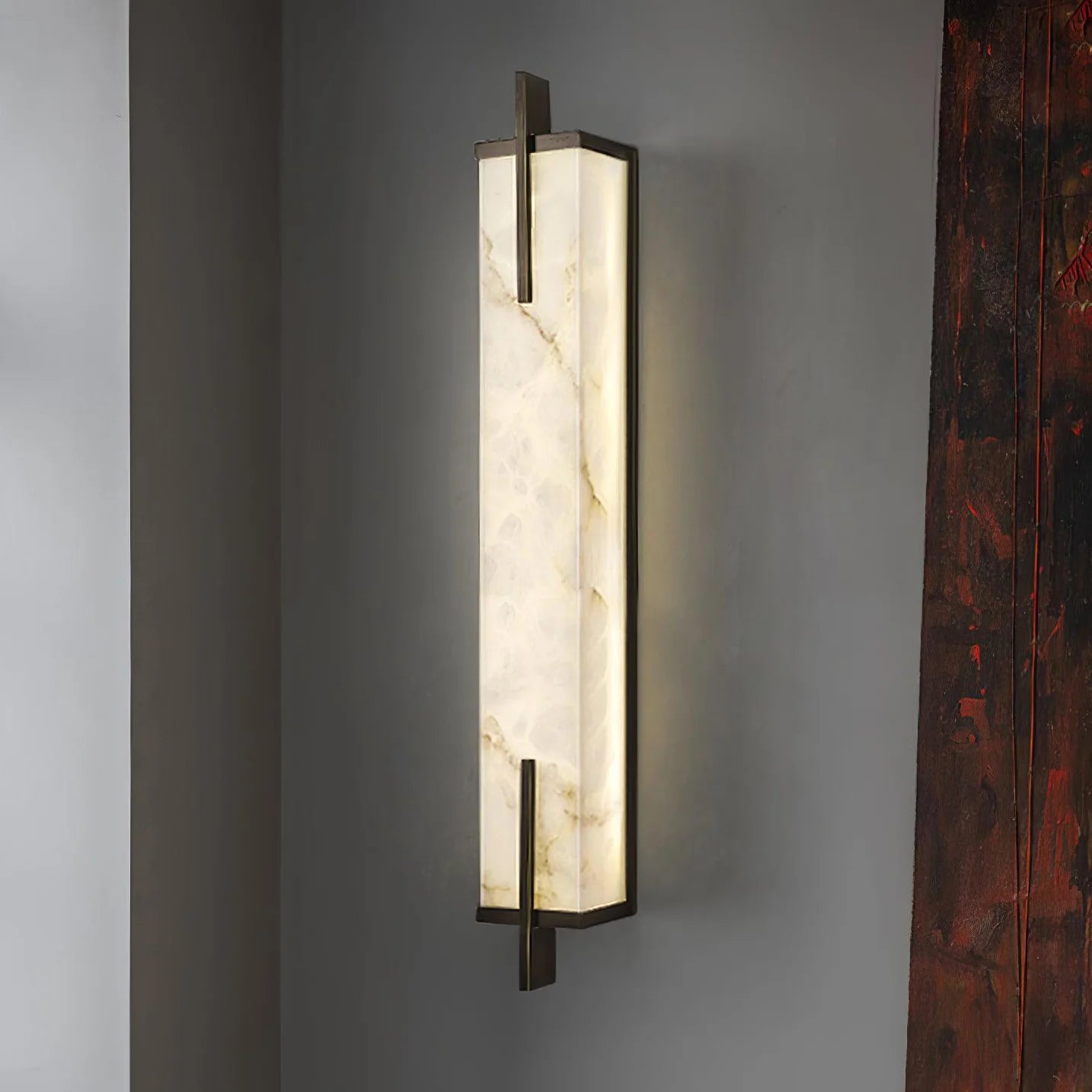 Alabaster Rectangle Calliope Wall Sconce
