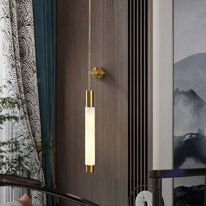 Verita Column Alabaster Minimalist Vertical Wall Lamp