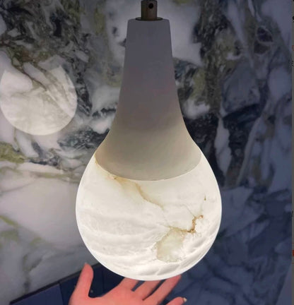 Alabaster Raindrop Pendant Light