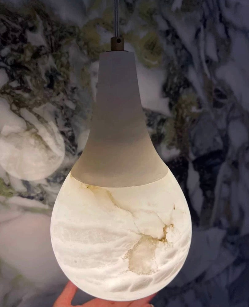 Alabaster Raindrop Pendant Light
