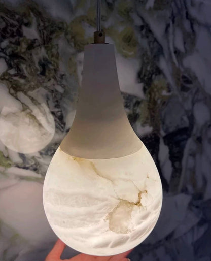 Alabaster Raindrop Pendant Light
