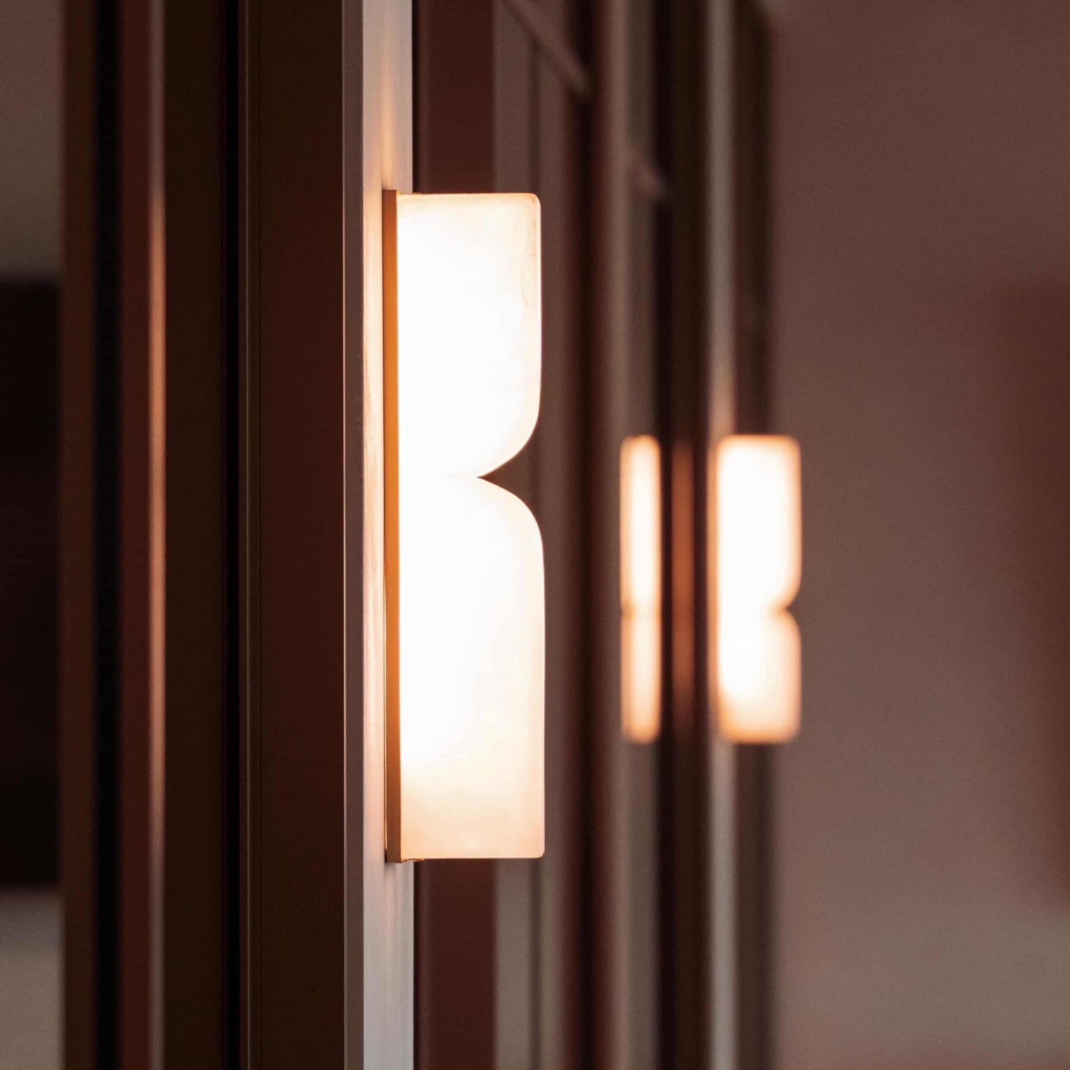 Moderne Rechteckige Alabaster Essenz Wandleuchte