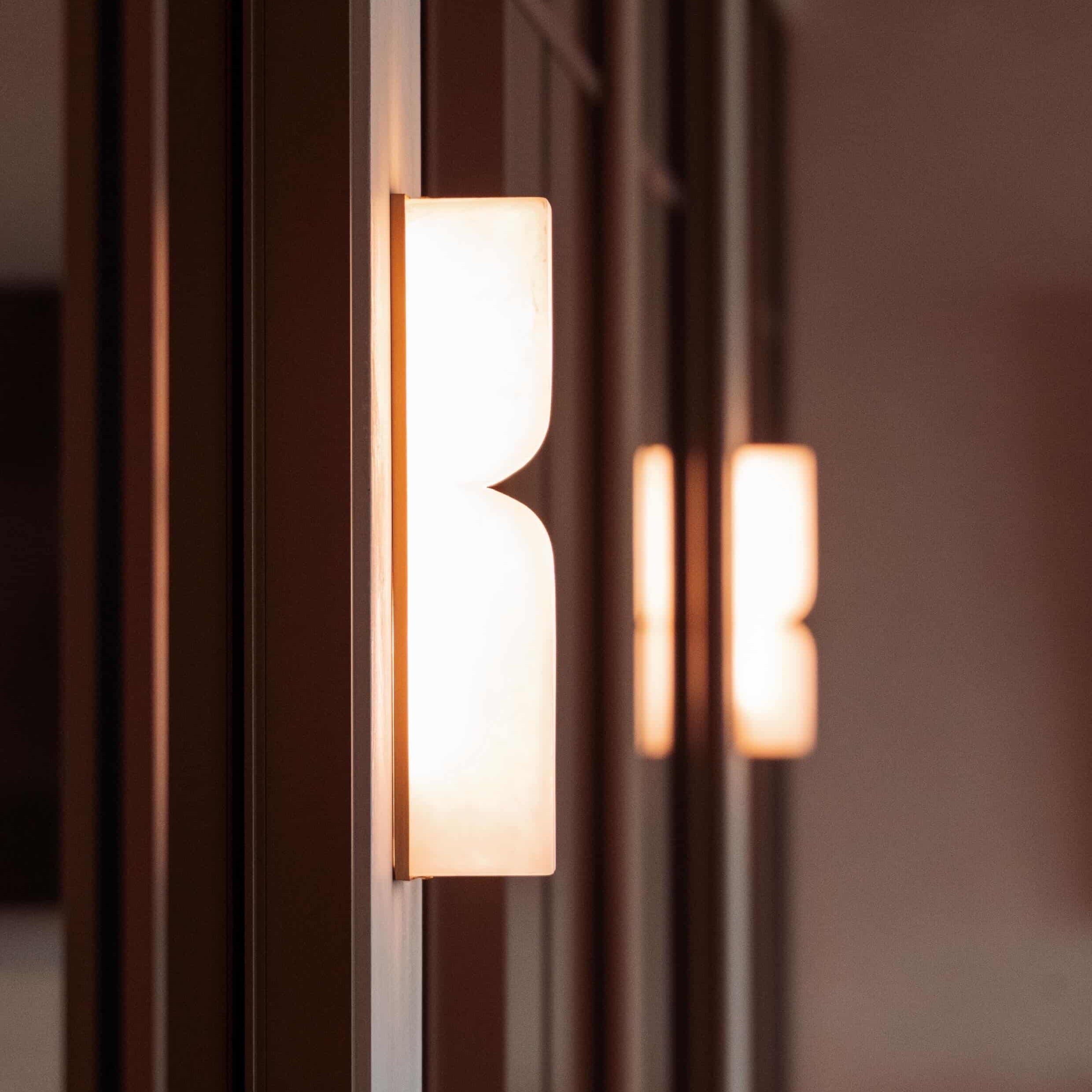 Moderne Rechteckige Alabaster Essenz Wandleuchte