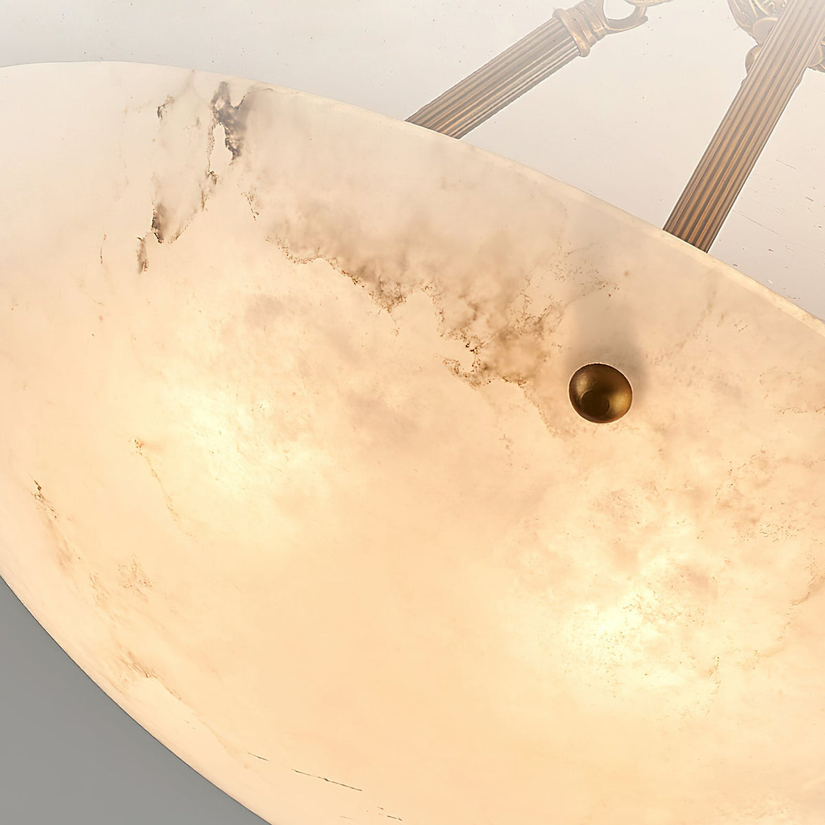 Ingrid Retro Alabaster Ceiling Light natural alabaster veining close up
