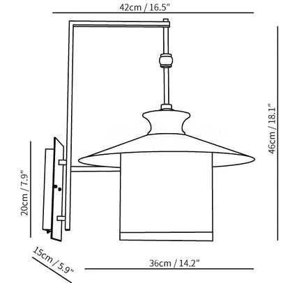 Luz de pared exterior impermeable IP65 Retro Alicia