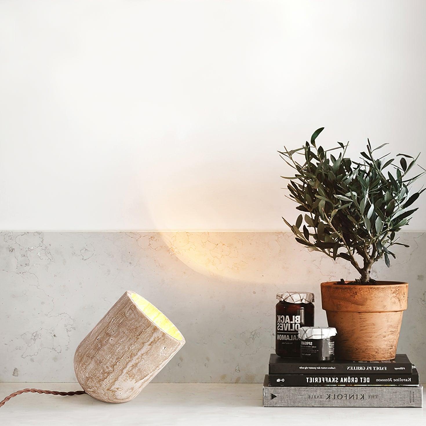 Amidori Travertine Table Lamp