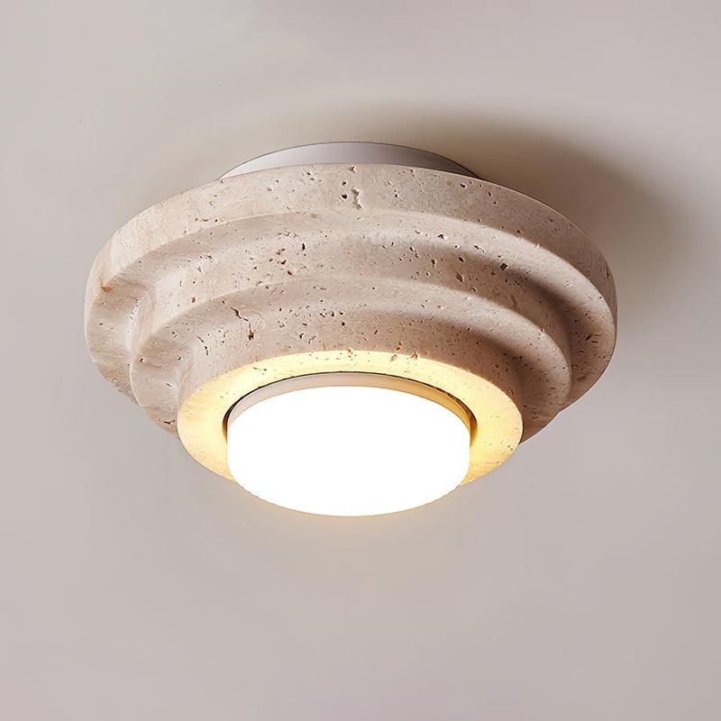 Aperture Travertine Ceiling Lamp