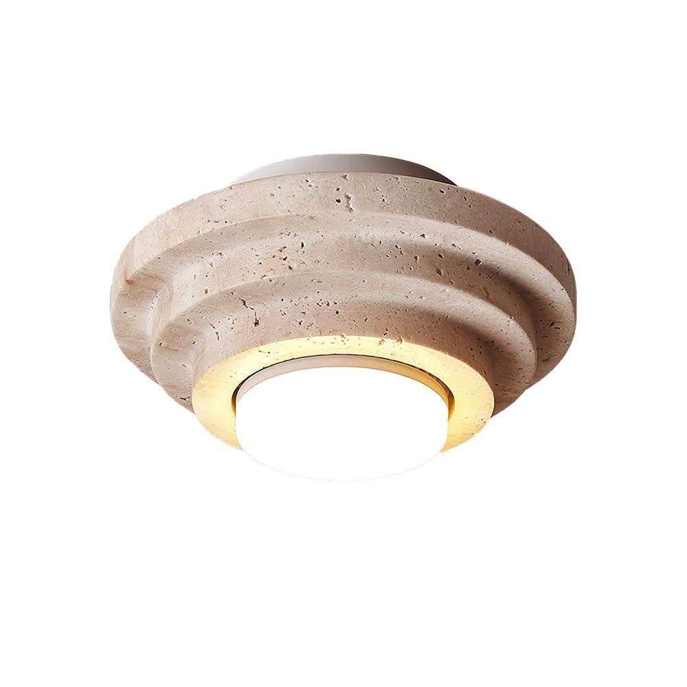 Aperture Travertine Ceiling Light