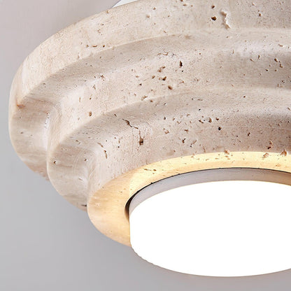 Aperture Travertine Ceiling Lamp