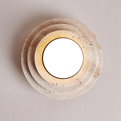 Aperture Travertine Ceiling Lamp